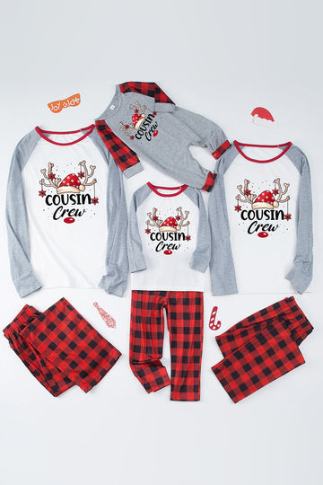 Plaid jul matchende familie print pyjamas